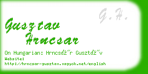 gusztav hrncsar business card